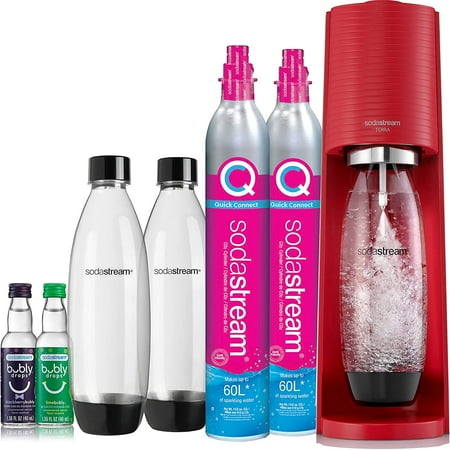 luxury SodaStream Terra Sparkling Water Maker Bundle (Red) with CO2 DWS Bottles and Bubly Drops Flavors
luxury SodaStream Terra Sparkling Water Maker Bundle (Red) with CO2 DWS Bottles and Bubly Drops Flavors