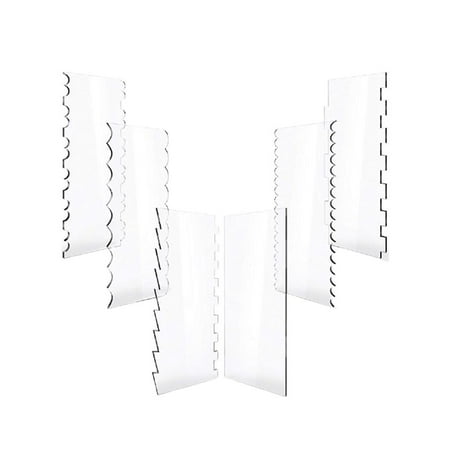 Set of 6 Acrylic Cake Scrapers Transparent Cake Edge Topping Smoother Cutter Smear Comb Baking Accessories
Set of 6 Acrylic Cake Scrapers Transparent Cake Edge Topping Smoother Cutter Smear Comb Baking Accessories