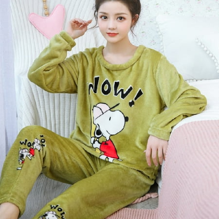 Autumn Winter Warm Flannel Women Pyjamas Sets Thick Coral Velvet Long Sleeve Cartoon Sleepwear Thin Flannel Pajamas Set
Autumn Winter Warm Flannel Women Pyjamas Sets Thick Coral Velvet Long Sleeve Cartoon Sleepwear Thin Flannel Pajamas Set