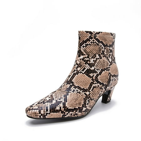 Stamzod Women s Chunky Heel Pointed Toe Zipper Ankle Boots Clearance Women s Shoes Fashion Solid Color Snake Pattern Comfortable Zipper High Heel Fine Heels Boots Brown 36
Stamzod Women s Chunky Heel Pointed Toe Zipper Ankle Boots Clearance Women s Shoes Fashion Solid Color Snake Pattern Comfortable Zipper High Heel Fine Heels Boots Brown 36