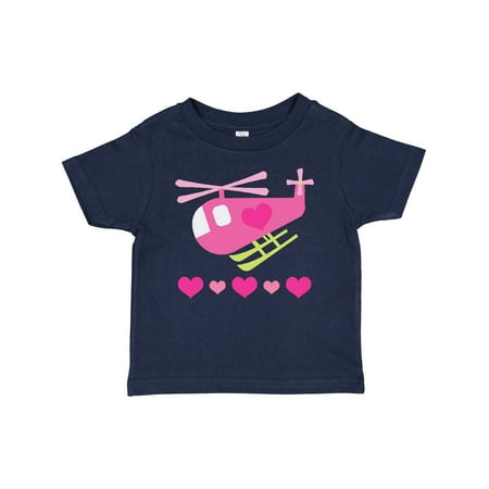 Inktastic Valentine Pink Heart Helicopter Gift Baby Boy or Baby Girl T-Shirt
