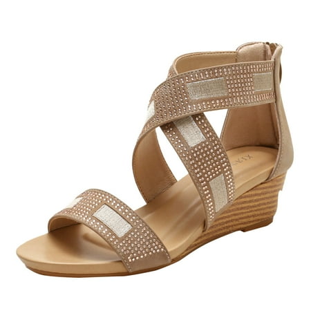 SEMIMAY Slide Sandals Women Rhinestone Comfortable Thick Soled Waterproof Platform Roman Women Summer Slope Heel Sandals
SEMIMAY Slide Sandals Women Rhinestone Comfortable Thick Soled Waterproof Platform Roman Women Summer Slope Heel Sandals