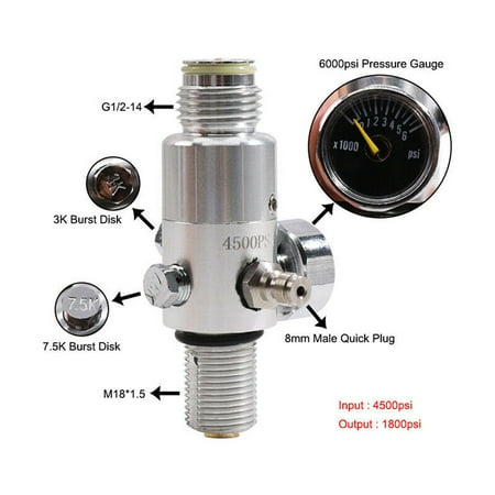 HPA Valve Tank Adapter 4500psi Pressure Air Tank Regulator PCP