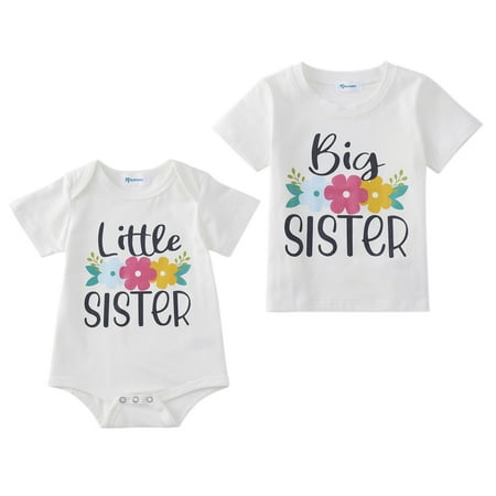 GYRATEDREAM Big Sister Little Sister Shirts Sister Matching Outfits 3M-6T