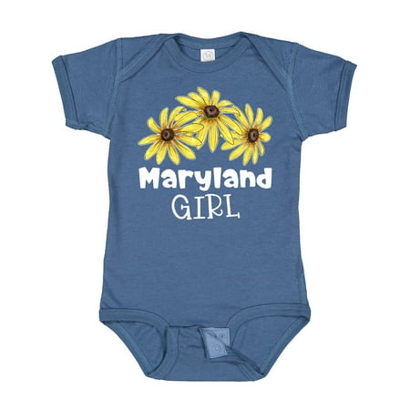 Inktastic Maryland Girl Black Eyed Susans Flowers Gift Baby Girl Bodysuit