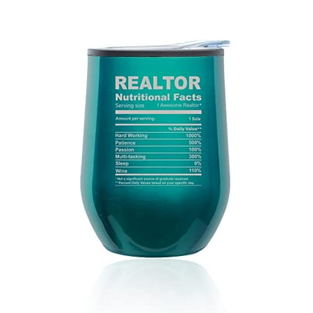 Stemless Wine Tumbler Coffee Travel Mug Glass with Lid Realtor Nutrition Facts Funny Gift (Turquoise Teal)
Stemless Wine Tumbler Coffee Travel Mug Glass with Lid Realtor Nutrition Facts Funny Gift (Turquoise Teal)