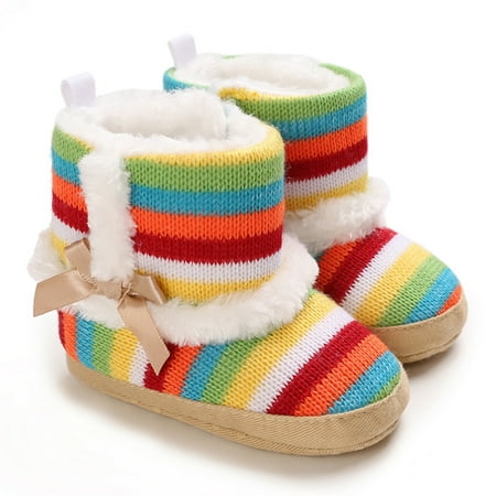 Baby Girls Fleece Knit Rainbow Winter Warm Snow Boots Soft Sole Crib Shoes Booties for Newborn Infant Toddler
Baby Girls Fleece Knit Rainbow Winter Warm Snow Boots Soft Sole Crib Shoes Booties for Newborn Infant Toddler