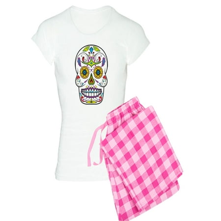 CafePress - Sugar Skull Pajamas - Women s Light Pajamas
