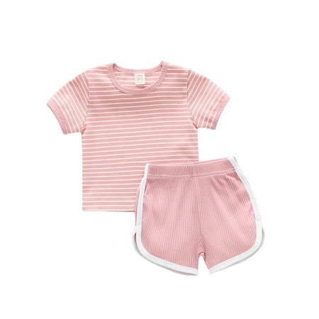 ZIYIXIN Newborn Infant Baby Boy Girl 2Pcs Outfits Short Sleeve Striped Top Solid Shorts Summer Clothes Pink 6-12 Months
ZIYIXIN Newborn Infant Baby Boy Girl 2Pcs Outfits Short Sleeve Striped Top Solid Shorts Summer Clothes Pink 6-12 Months