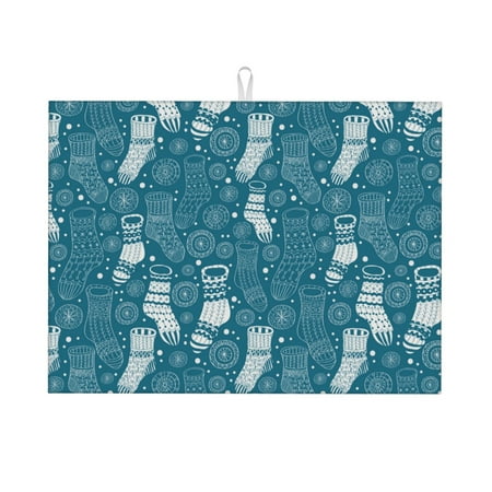 Sigee Cozy Winter Socks Pattern for Dish Drying Mat for Kitchen Counter Premium Kitchen Drying Mat 18 x 24 Dish Drying Pad
Sigee Cozy Winter Socks Pattern for Dish Drying Mat for Kitchen Counter Premium Kitchen Drying Mat 18 x 24 Dish Drying Pad