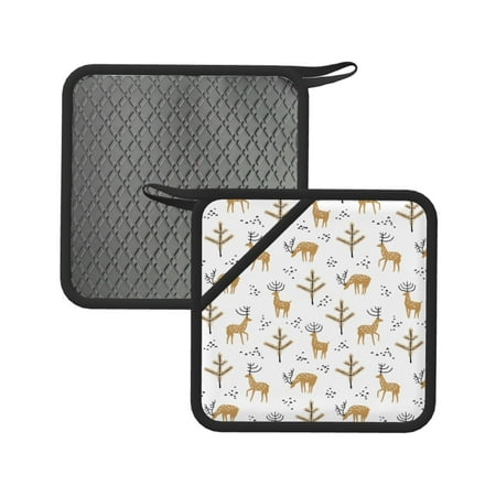 2PCS Pot Holders for Kitchen - Heat Resistant Silicone Pot Holders with Hanging Loop Bohemian Funny Deer Plant Non Slip Oven Hot Pads Potholders for Decor Baking Cooking Kitchen
2PCS Pot Holders for Kitchen - Heat Resistant Silicone Pot Holders with Hanging Loop Bohemian Funny Deer Plant Non Slip Oven Hot Pads Potholders for Decor Baking Cooking Kitchen