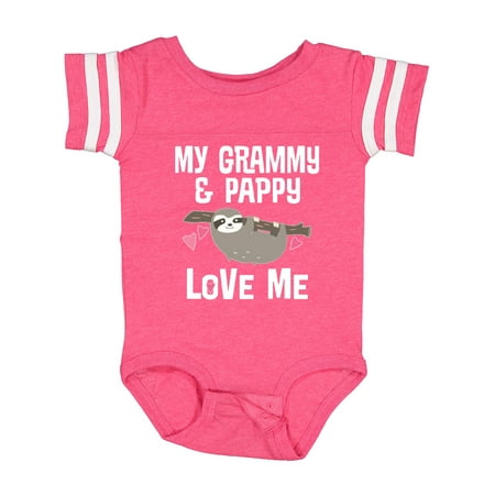 Inktastic Grammy and Pappy Love Me Sloth Gift Baby Boy or Baby Girl Bodysuit