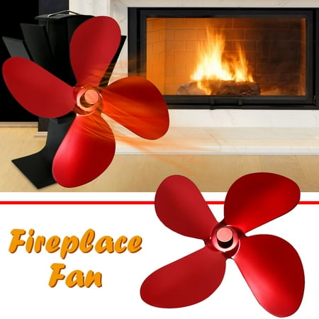 

RnemiTe-amo Deals！Cooling Fan 4 Blade for Heat Powered Wood Stove Fan Wood Log Burner Fireplace Friendly Fan