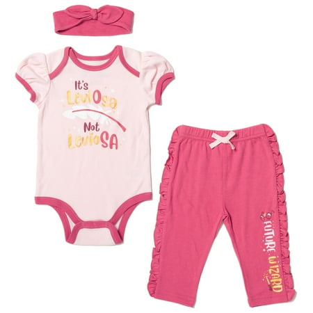 Harry Potter Newborn Baby Girls Bodysuit Pants and Headband 3 Piece Outfit Set Pink 0-3 Months
Harry Potter Newborn Baby Girls Bodysuit Pants and Headband 3 Piece Outfit Set Pink 0-3 Months