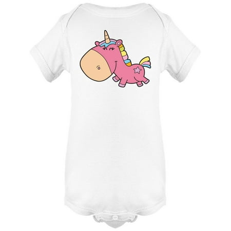 Pink Unicorn Smiling Bodysuit Infant -Image by Shutterstock 6 Months