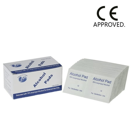 100PCS Disposal Alcohol Prep Pads Disinfection Medium 2-Ply Alcohol Wipes Swabs CE Approved