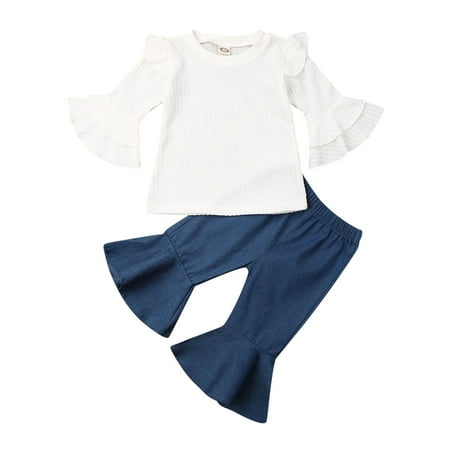 IZhansean Toddler Kids Baby Girls Ruffle Tops Flared Pants Leggings 2Pcs Outfits Clothes White 2T
IZhansean Toddler Kids Baby Girls Ruffle Tops Flared Pants Leggings 2Pcs Outfits Clothes White 2T