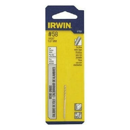 6pk Irwin 81158 High Speed Steel Wire Gauge Drill Bit #58