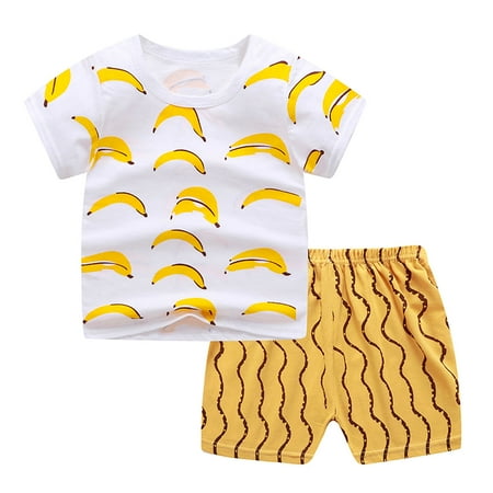 YWDJ 1-5Year Boys Outfit Sets Toddler Cartoon Print Pattern Short Sleeve Clothes Summer Two-piece Sute Yellow 110
YWDJ 1-5Year Boys Outfit Sets Toddler Cartoon Print Pattern Short Sleeve Clothes Summer Two-piece Sute Yellow 110