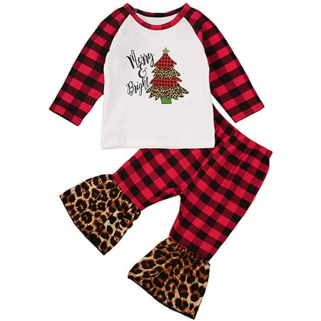 Baby Girl Christmas Clothes Long Sleeve Pullover Shirt Tops Leopard Red Plaid Flare Pants 2PCS Outfits Set
Baby Girl Christmas Clothes Long Sleeve Pullover Shirt Tops Leopard Red Plaid Flare Pants 2PCS Outfits Set