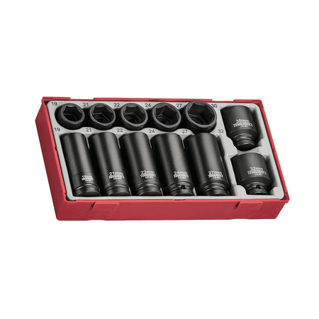 Teng Tools 12 Piece 1/2 Inch Drive Regular and Deep Impact Socket Set (19MM to 32MM) - TT9212
Teng Tools 12 Piece 1/2 Inch Drive Regular and Deep Impact Socket Set (19MM to 32MM) - TT9212