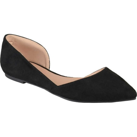 Women s Journee Collection Ester D Orsay Flat Black Faux Suede 8.5 M