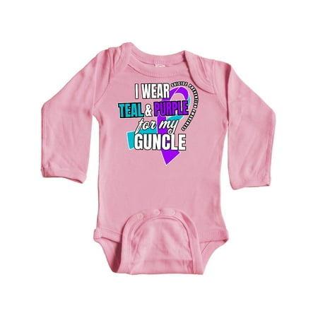 Inktastic Suicide Prevention I Wear Teal and Purple for My Guncle Gift Baby Boy or Baby Girl Long Sleeve Bodysuit
Inktastic Suicide Prevention I Wear Teal and Purple for My Guncle Gift Baby Boy or Baby Girl Long Sleeve Bodysuit