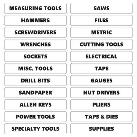 Toolbox Organizational Magnetic Rounded Labels by DCM Solutions (Black Inverted 0.75 H x 4.5 W)
Toolbox Organizational Magnetic Rounded Labels by DCM Solutions (Black Inverted 0.75 H x 4.5 W)
