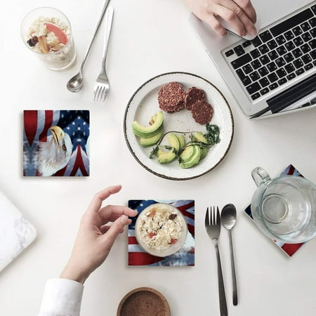 KXMDXA American Flag Set of 4 Coaster for Drinks Absorbent Ceramic Stone Coasters Cup Mat with Cork Base for Home Kitchen Room Coffee Table Bar Decor
KXMDXA American Flag Set of 4 Coaster for Drinks Absorbent Ceramic Stone Coasters Cup Mat with Cork Base for Home Kitchen Room Coffee Table Bar Decor