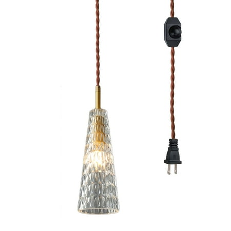 FSLiving Hanging Swag Lamp Tiffany Lake Clear Glass Lamp Pendant Light with 15ft Plug-in UL Dimmable Cord Brass Finished E12 Socket Nordic Industrial Hanging Lamp for Corner Lighting - 1 Light
FSLiving Hanging Swag Lamp Tiffany Lake Clear Glass Lamp Pendant Light with 15ft Plug-in UL Dimmable Cord Brass Finished E12 Socket Nordic Industrial Hanging Lamp for Corner Lighting - 1 Light