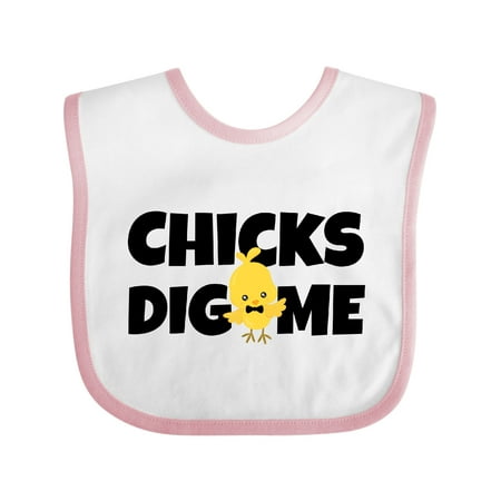 Inktastic Chicks Dig Me with Bow Tie Gift Baby Boy Bib
