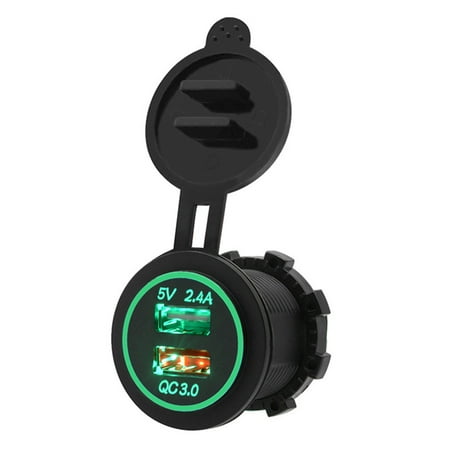 Dual USB Port Charger Socket Fast Charging with Waterproof Cover Suitable for Motorbikes ATVs Sleds Green
Dual USB Port Charger Socket Fast Charging with Waterproof Cover Suitable for Motorbikes ATVs Sleds Green