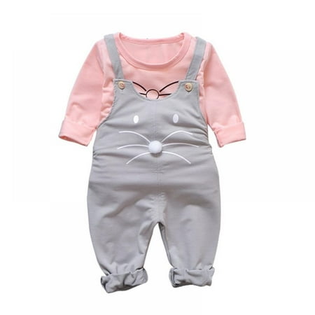 Baby Girls Clothes Toddler Cartoon Jumpsuit Rompers Adjustable Overalls Set with Long Sleeve T-Shirt
Baby Girls Clothes Toddler Cartoon Jumpsuit Rompers Adjustable Overalls Set with Long Sleeve T-Shirt