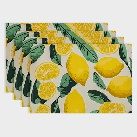 Pratyus Lemons Leaves Yellow Table Placemats Set of 4 Linen Western Meal Pad for Birthday Parties Christmas Restaurants Home Decoration 18x12in
Pratyus Lemons Leaves Yellow Table Placemats Set of 4 Linen Western Meal Pad for Birthday Parties Christmas Restaurants Home Decoration 18x12in