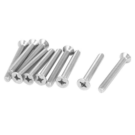 Uxcell M6 x 50mm Metric Flat Head Countersunk Bolts Machine Screws 10pcs