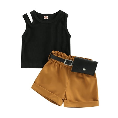 IZhansean Toddler Baby Girls Summer Outfits Sleeveless Ribbed Tank Tops + Casual Shorts Fanny Pack Set Black 2-3 Years
IZhansean Toddler Baby Girls Summer Outfits Sleeveless Ribbed Tank Tops + Casual Shorts Fanny Pack Set Black 2-3 Years