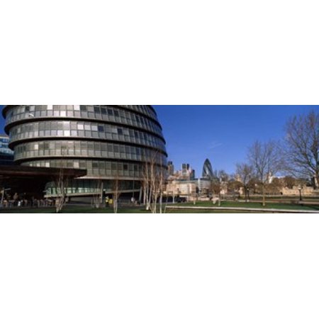 Buildings in a city Sir Norman Foster Building London England Stretched Canvas - Panoramic Images (18 x 7)