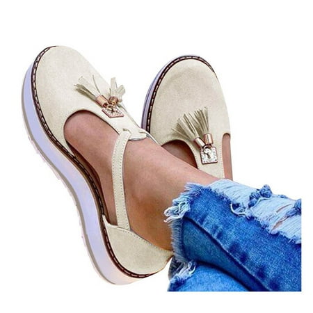 Summer Saving Dvkptbk Women s Sandals Women s Tassel Round Toe Flat Pumps Thick Bottom Buckle Strap Casual Beach Shoes White 9
Summer Saving Dvkptbk Women s Sandals Women s Tassel Round Toe Flat Pumps Thick Bottom Buckle Strap Casual Beach Shoes White 9