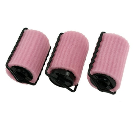 Woman Curly Hairstyle DIY Hair Roller Curler Pink Black 3 Pcs - Walmart.com