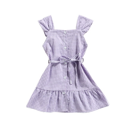 Calsunbaby Little Girls Purple Plaid Tank Dress Sleeveless Square Neck Button Down Belted Ruffle Hem A-line Dress
Calsunbaby Little Girls Purple Plaid Tank Dress Sleeveless Square Neck Button Down Belted Ruffle Hem A-line Dress
