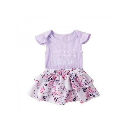 SUPERHOMUSE Baby Summer Cute Cotton Hanging Short Sleeve + Woven Printed Short Skirt Two Piece Set 0-2 Years
SUPERHOMUSE Baby Summer Cute Cotton Hanging Short Sleeve + Woven Printed Short Skirt Two Piece Set 0-2 Years