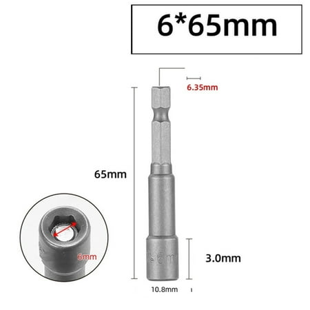 1PCS 65mm Length 1/4 Hex Drive Magnetic Socket Impact Nut Bolt Drill Bits
1PCS 65mm Length 1/4 Hex Drive Magnetic Socket Impact Nut Bolt Drill Bits