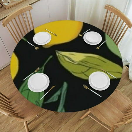 Yellow Fresh Lemons Print Round Fitted Stretch Tablecloth Elastic Fitted Table Covers for Dining Picnic Patio 
Yellow Fresh Lemons Print Round Fitted Stretch Tablecloth Elastic Fitted Table Covers for Dining Picnic Patio