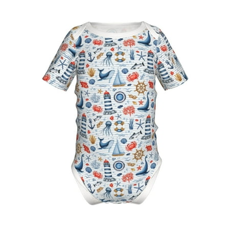 Adobk Watercolor Nautical Print Baby Climbing Clothes Jumpsuit Rompers Classic Rompers Child Short sleeve Bodysuits-9M
Adobk Watercolor Nautical Print Baby Climbing Clothes Jumpsuit Rompers Classic Rompers Child Short sleeve Bodysuits-9M