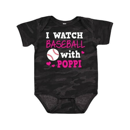 Inktastic I Watch Baseball with My Poppi Gift Baby Girl Bodysuit
