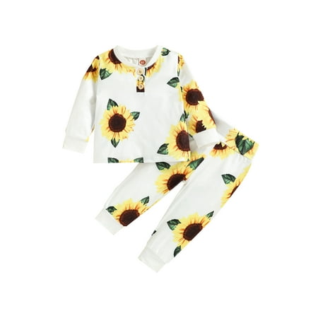 Toddler Baby Boy Girl Fall Winter Outfit Long Sleeve Sunflower Leopard Printing T-Shirt Tops Long Pants Set
Toddler Baby Boy Girl Fall Winter Outfit Long Sleeve Sunflower Leopard Printing T-Shirt Tops Long Pants Set