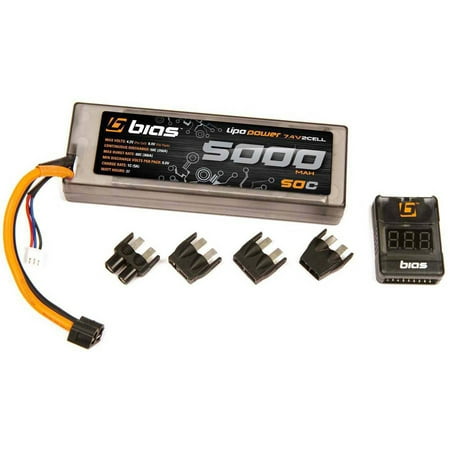 Bias LiPO Battery for Traxxas E-Revo 50C 2S 5000mAh 7.4V Sport Power LiPO with UNI
