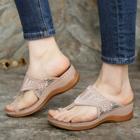Womens Slippers Gnobogi Women s Orthopedic Sandals Wedge Flip-flops Outer Beach Sandals Comfortable Shoes With Ergonomic Soles Slippers for Women
Womens Slippers Gnobogi Women s Orthopedic Sandals Wedge Flip-flops Outer Beach Sandals Comfortable Shoes With Ergonomic Soles Slippers for Women