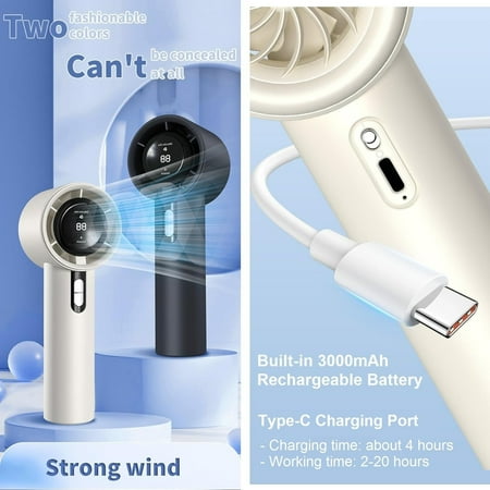 Ideal for outdoor travel and camping this powerful portable mini handheld turbo fan features a rechargeable 3000mAh battery with a digital display. With 100 adjustable speeds this USB o
Ideal for outdoor travel and camping this powerful portable mini handheld turbo fan features a rechargeable 3000mAh battery with a digital display. With 100 adjustable speeds this USB o