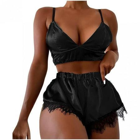 DNDKILG Women s 2 Piece Pajama Sets Lingerie Satin Cami Crop Top Shorts Set Pj Set Casual Nighty Black L
DNDKILG Women s 2 Piece Pajama Sets Lingerie Satin Cami Crop Top Shorts Set Pj Set Casual Nighty Black L